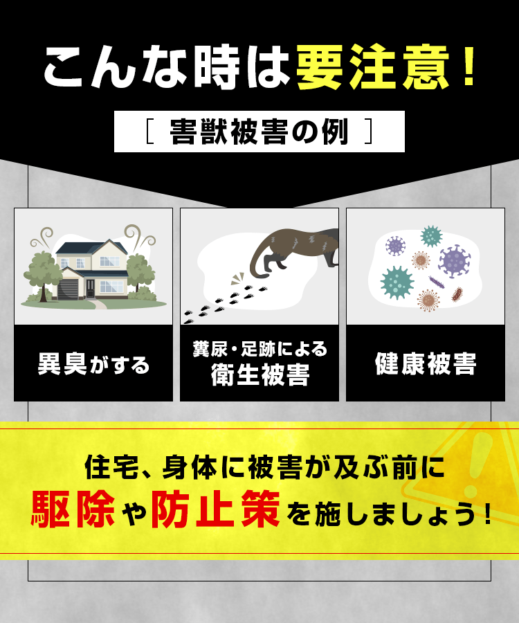 こんな時は要注意!害獣被害の例